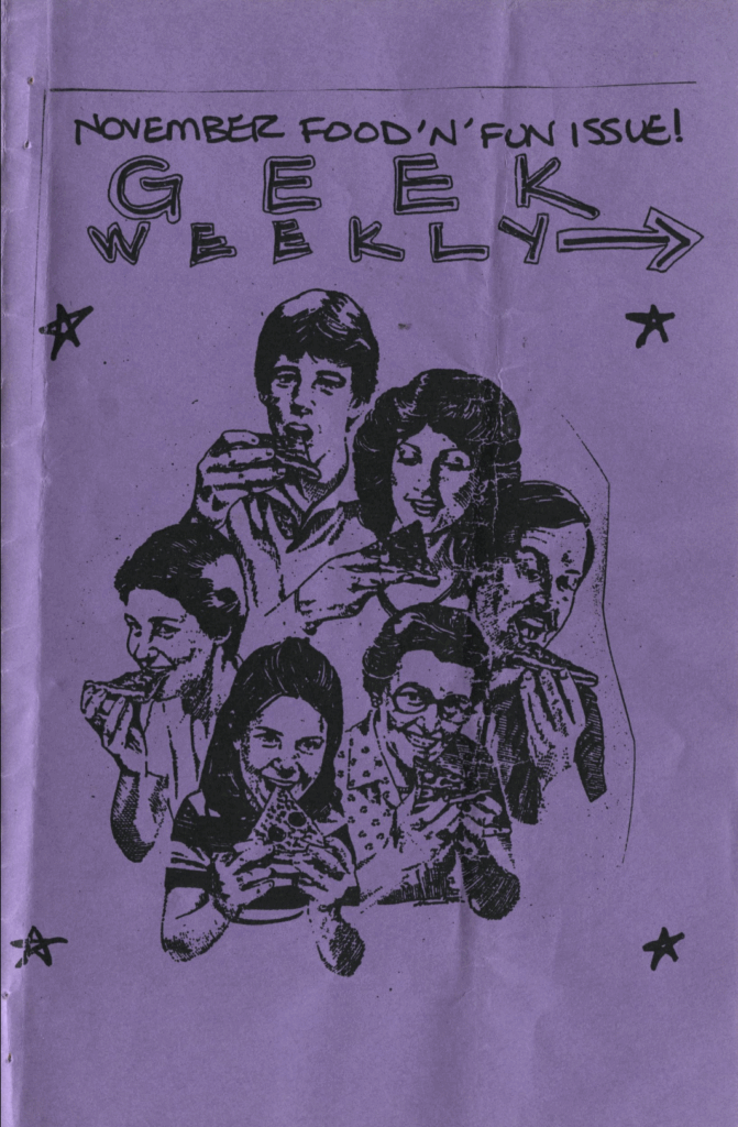 The cover of "Geek Weekly #2: November Food'n'Fun Issue!" (digest size).