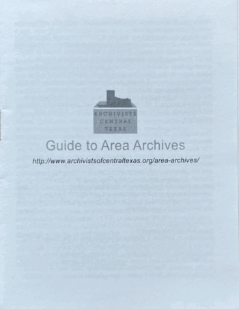 The cover of "Guide to Area Archives" (halfzine size).